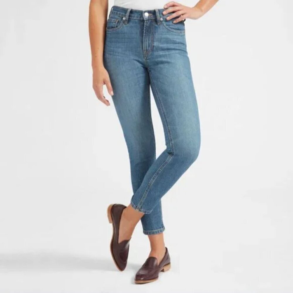 Everlane Jeans High Rise Skinny Tapered Leg Ankle Jeans Medium Wash-Size 27